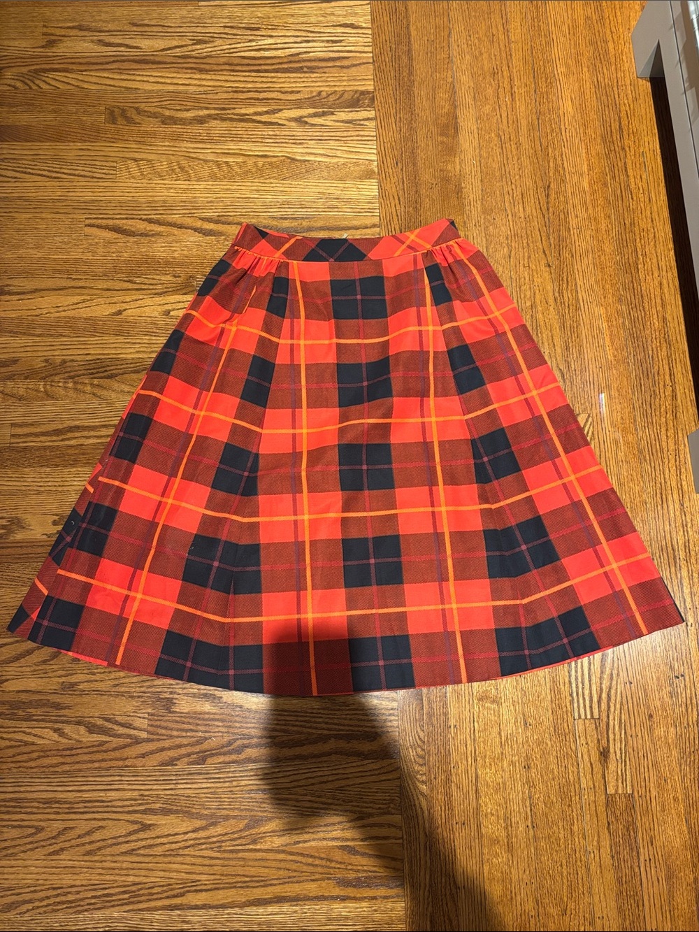 Kate Spade Red/Black Plaid Skirt EUC!